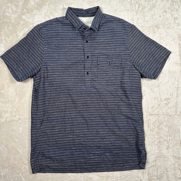 Outerknown Other - OuterKnown Polo Golf Shirt Blue Striped Men’s Size Medium
